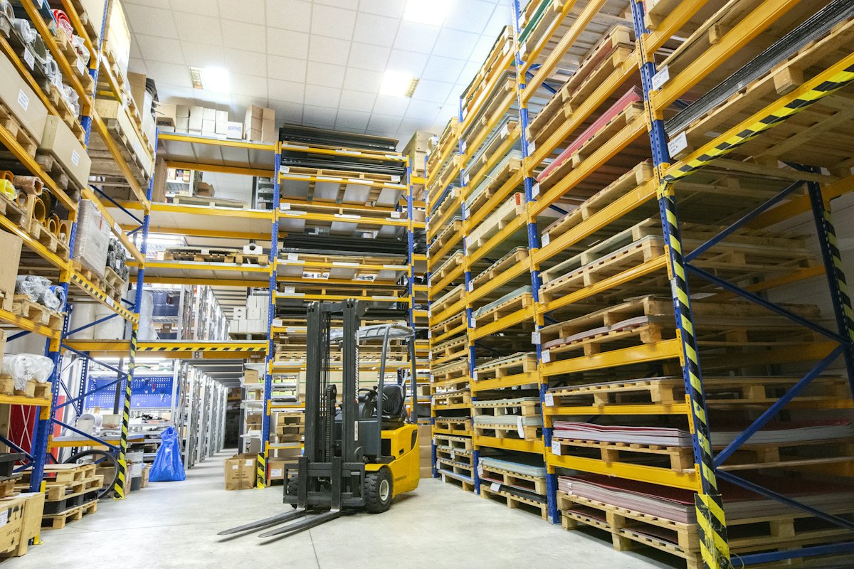 Warehouse with palletised stock